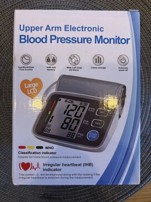 Tensiometru de brat - Afisaj mare LCD, functie memorie, puls neregulat