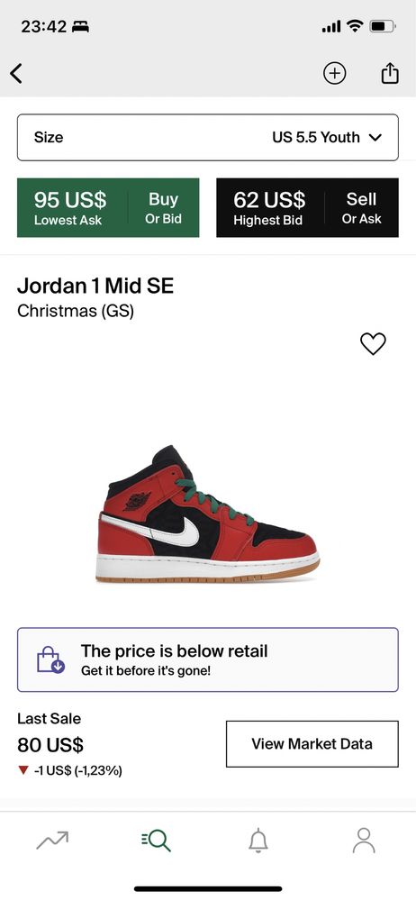 Jordan 1 Mid Christmas GS