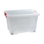 Cutie plastic depozitare cu roti si capac 50 litri, 55x41cm.H34 cm