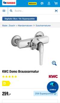 Baterie duș KWC Domo Swiss Excellence . Nou