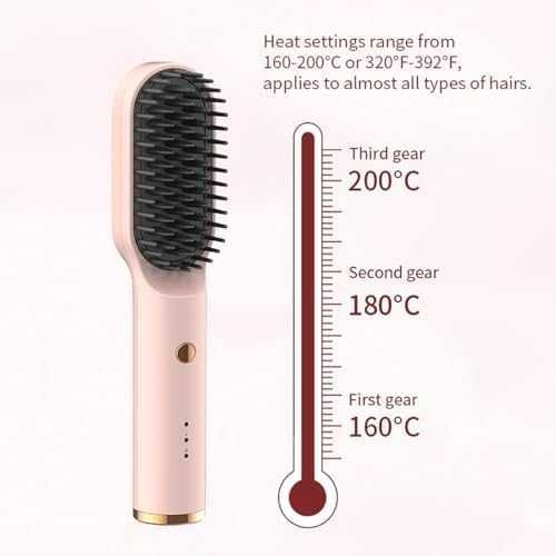 Нова Керамична безжична четка за изправяне и къдрене на коса, 5000mAh
