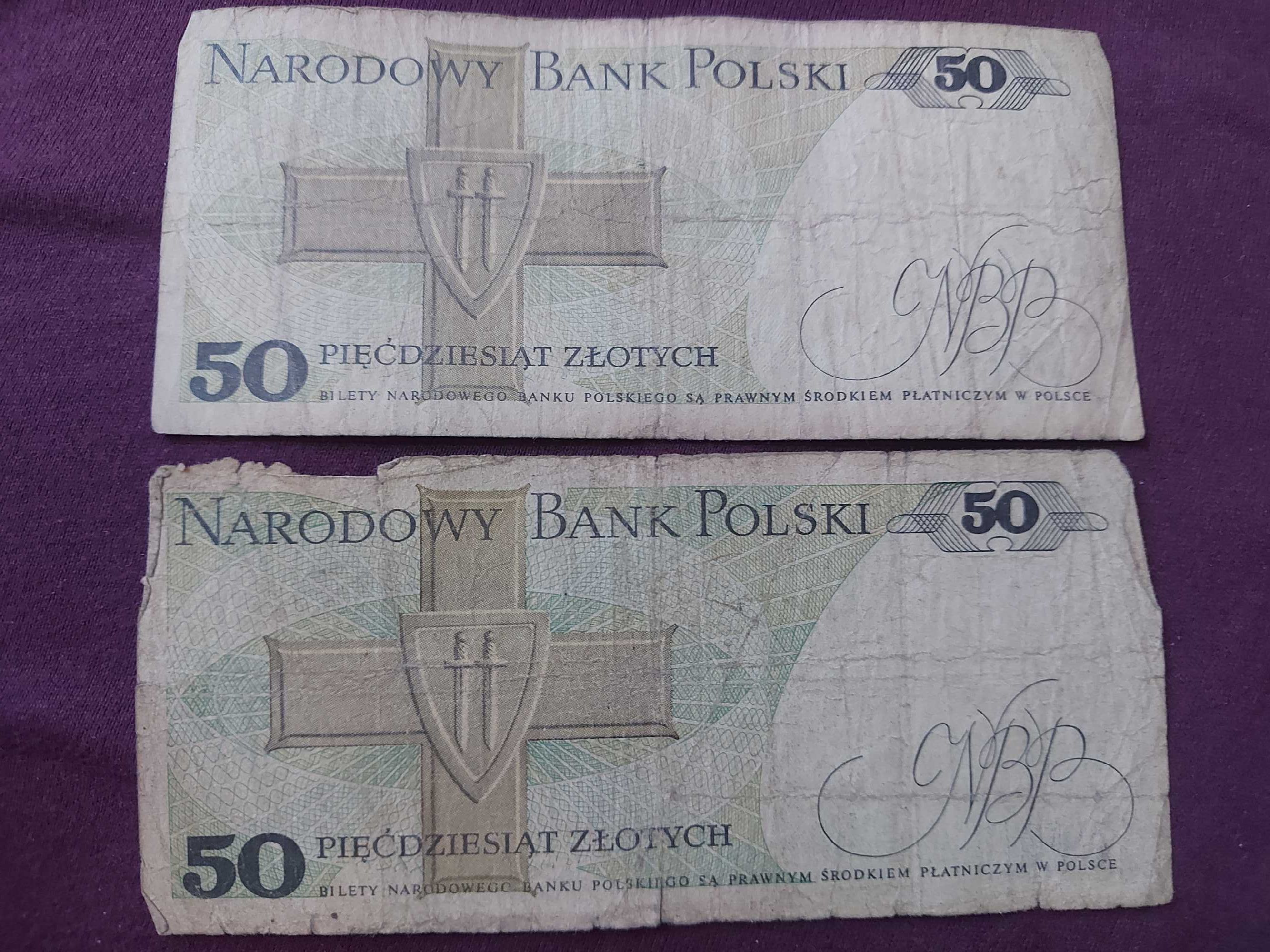 2 bancnote 50 zloți (1988) Polonia