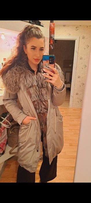Парка с натуральным мехом
