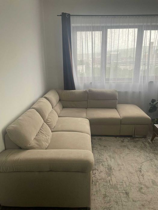 Coltar crem cu lada de depozitare 260X180X70