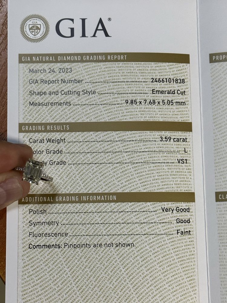 Диамант 3,59к.GIA