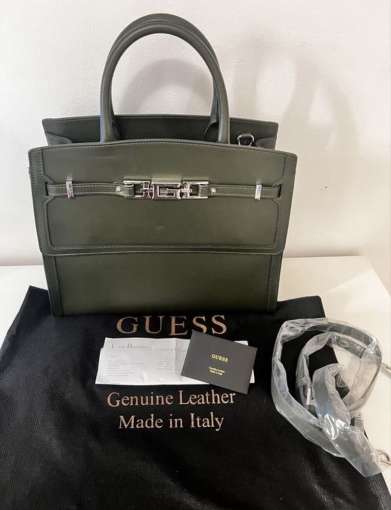 Vand Geanta Guess PIELE Originala Green Factura