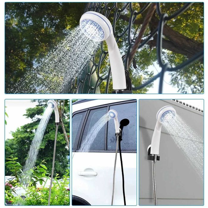 Dus portabil de camping cu acumulator  USB interior / exterior