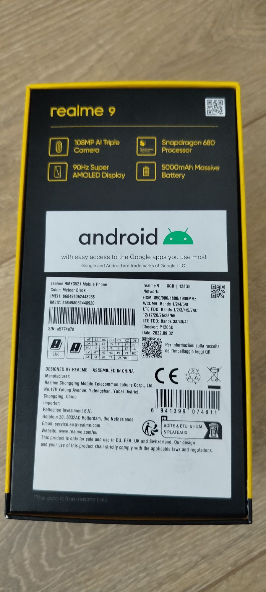 Realme 9 8/128 Super amoled 6.4