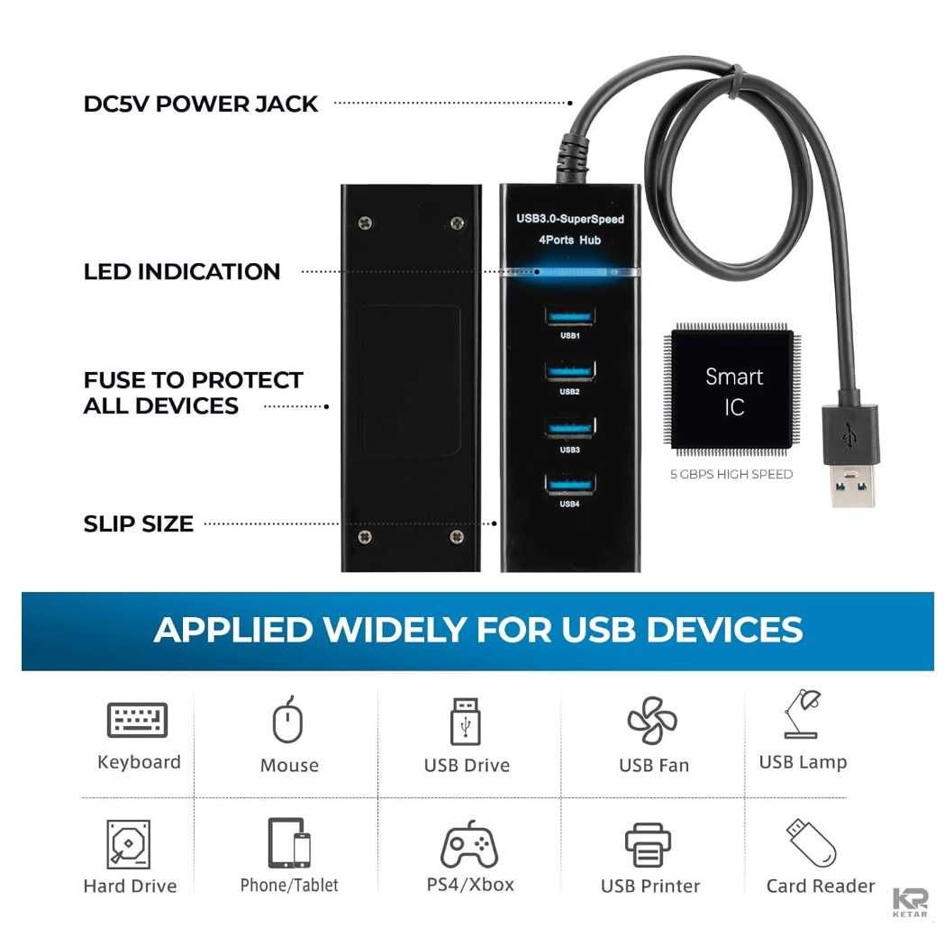 Usb Hub 4 Портов с Led Индикатор