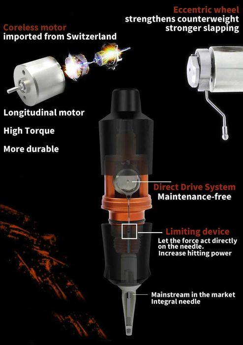 NOU - un clasic. Aparat de tatuat Bronc V9, motor elvețian + baterie