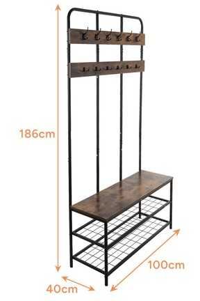 Портманто за коридор 2в1 закачалка за якета и рафтове за обувки