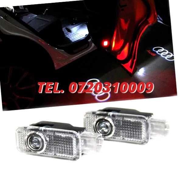 Set Logo Proiectoare Lampi 3d Led Lumini Usi Portiere Audi A  Q