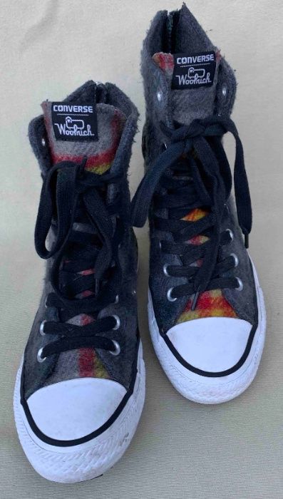 Superbi Bascheti Converse Woolrich Fashion Gri Lana Original Nr.36 USA