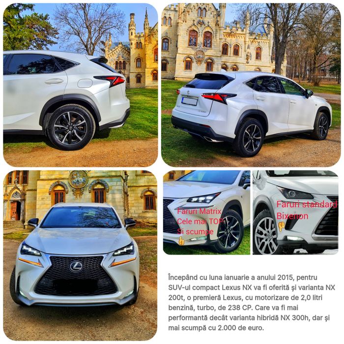 Lexus NX200T F-Sport,Benzina 2.0/240cp!4x4,FULL,Piele rosie,alb perlat