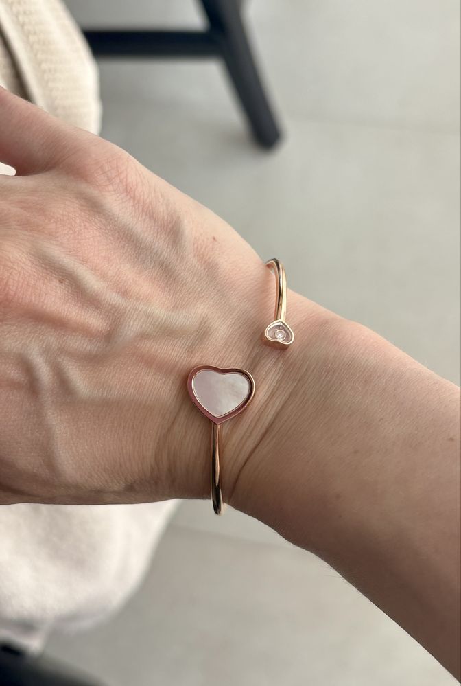 Chopard happy hearts гривна розово злато