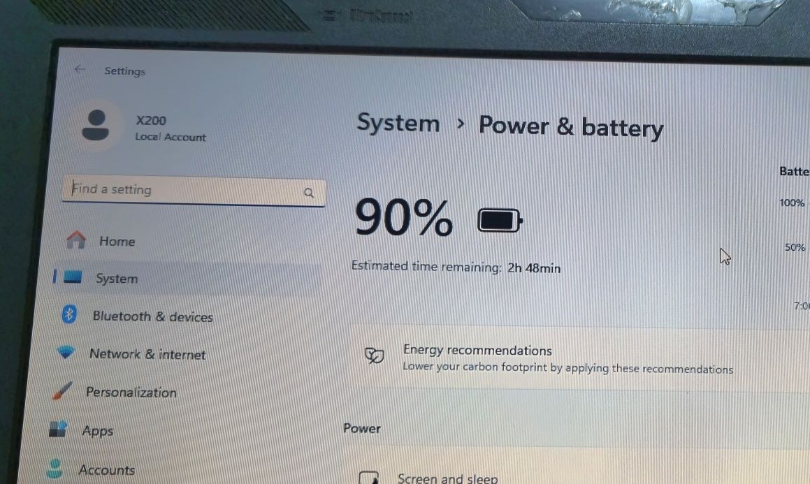 Laptop Lenovo x200 Intel Core 2 Duo P8400 4GB Windows 11