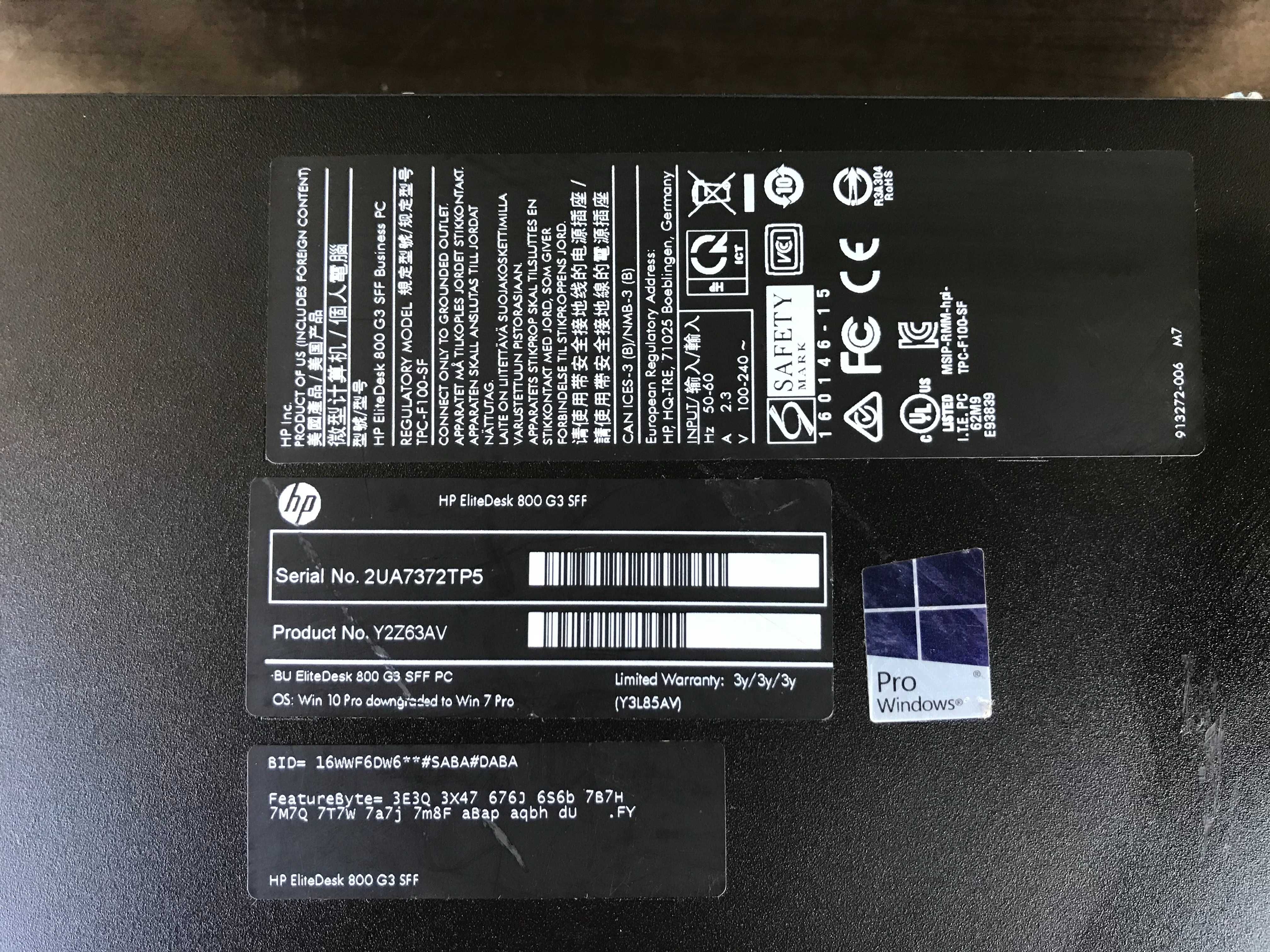 HP EliteDesk 800 G3 SFF, Intel Core i5, 6500 3200MHz ,8 GB-DDR4