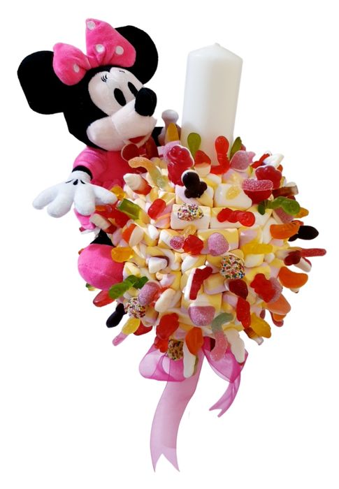 Lumanare botez, lumanari dulci pentru botez, lumanare din dilciuri