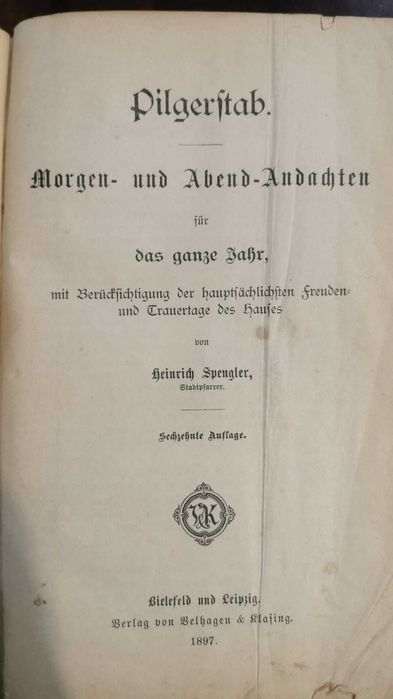 Carte nemteasca veche 1897