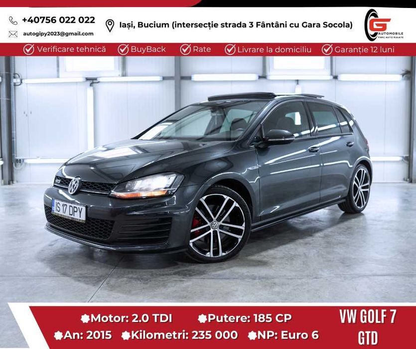 VW Golf 7 GTD Fab2016 Diesel 185CP Navi Climatronic Xenon Trapa Padele