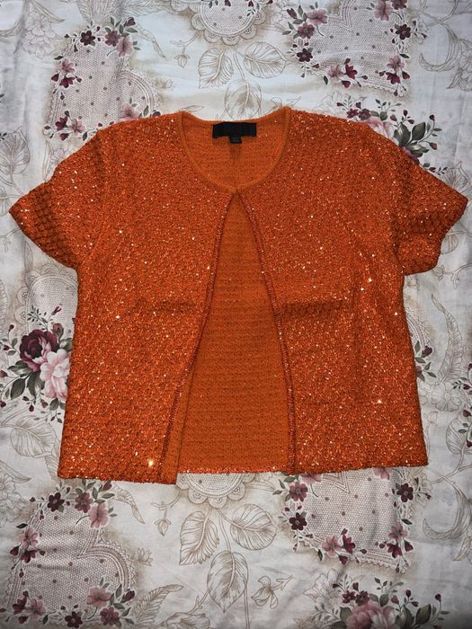 Cardigan portocaliu cu paiete Zara