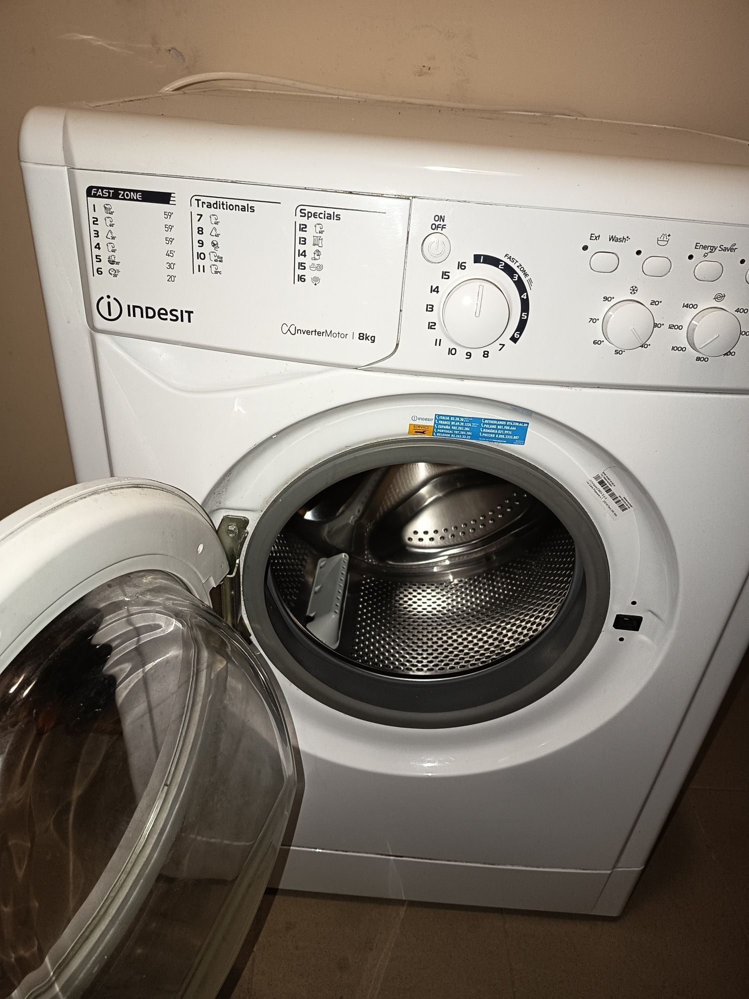 Пералня INDESIT 81483 8кг. инверторен мотор