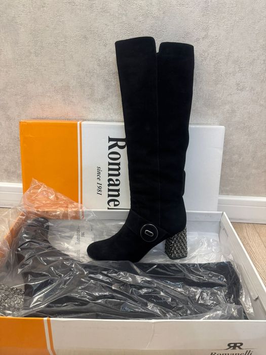 Сапоги женские замшевые