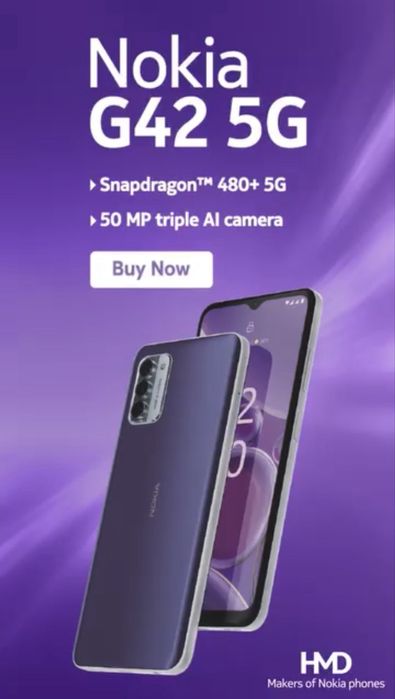 Nokia G42 5G 128gb/4gb ram purple nou