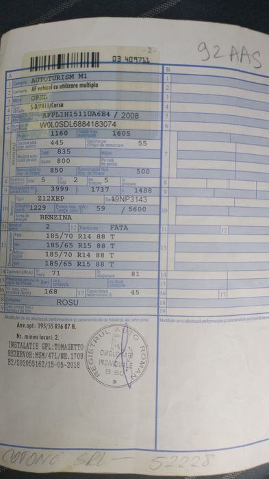 Vând Opel CORSA D,Benzina+ GPL Omologat