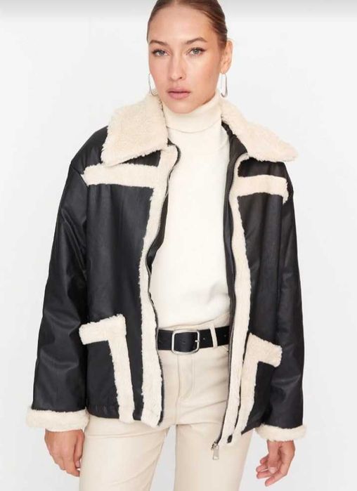 Нови дамски кожени якета с пух
