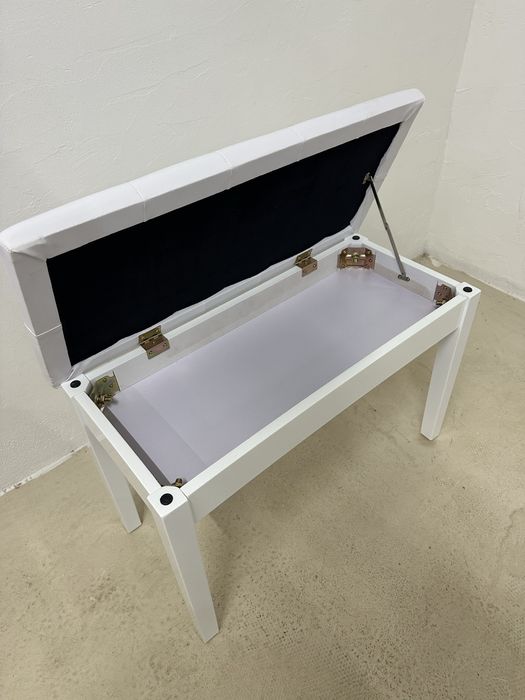 Кожена табуретка с място за съхранение HOMCOM, табуретка за тоалетка