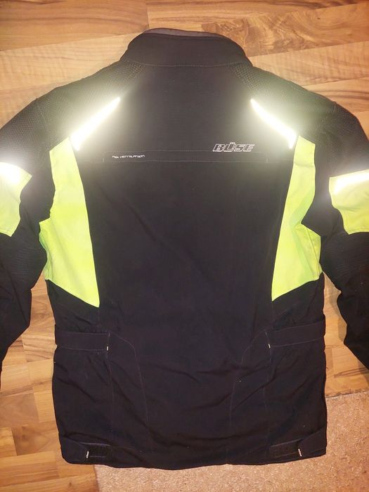 Geaca moto Buse,textil,negru cu verde,marime 54 -XL