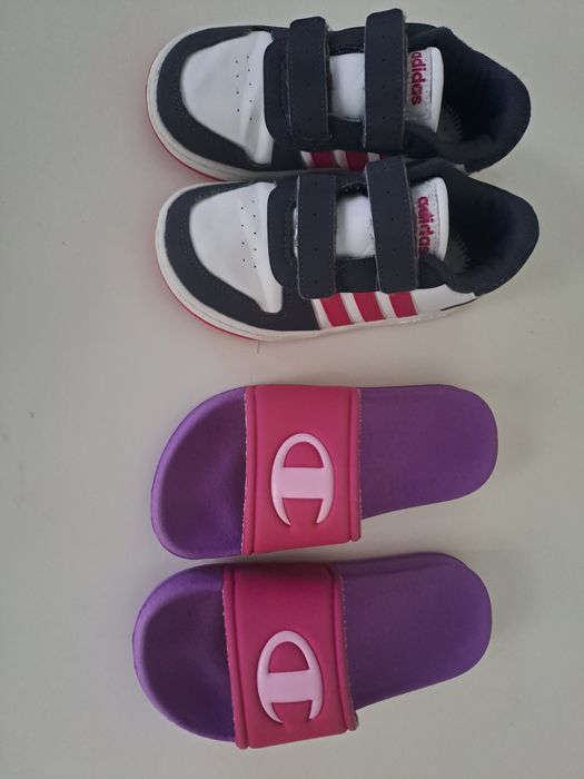 Детски сникърси Adidas и чехли champion