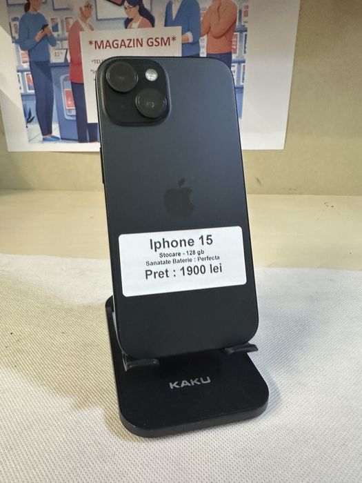 Iphone 15 / 128 gb / folie sticla cadou