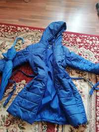 Haina-INextenso albastra lung, dama, fâș + (cadou) umbrela albastra