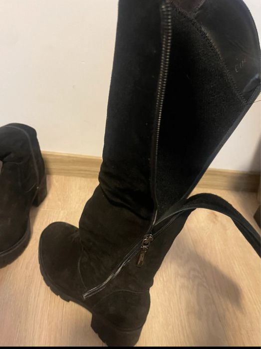 cizme piele intoarsa naturala 36