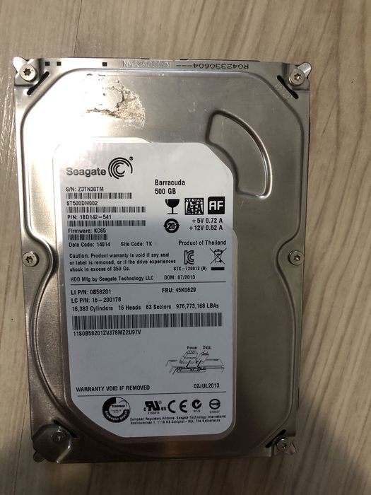 Hard Disk 160, 320, 500 GB3.5’ & 2.5’