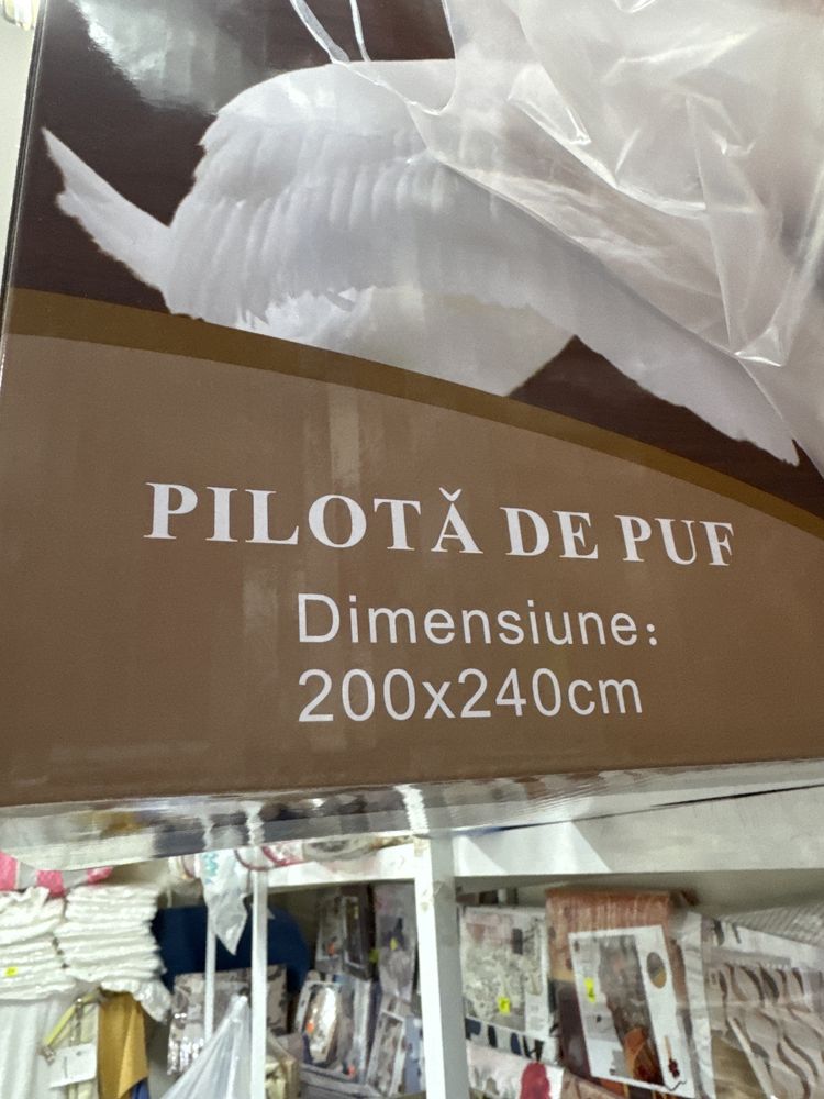 Pilota din puf de gâscă sută la sută natural și alte produse