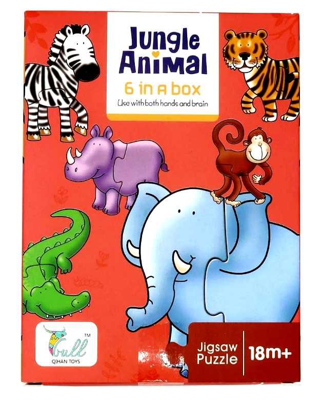 Puzzle cu piese mari pentru copii - Animale din Jungla