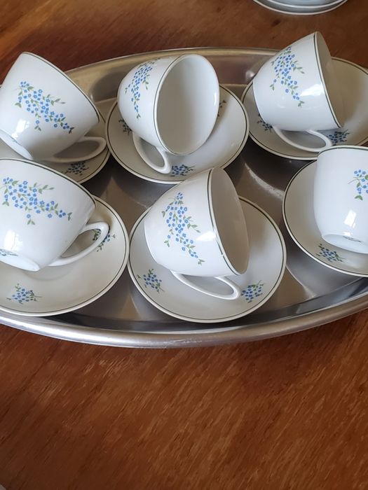 Set 6 ceșcuțe porțelan alb cafea