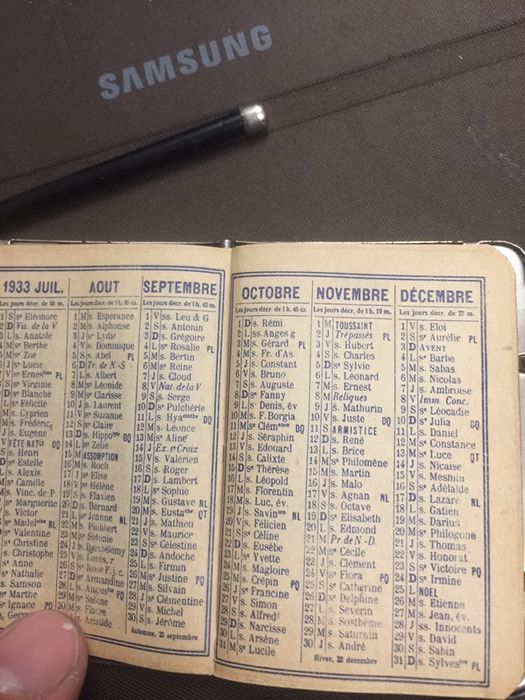 Agenda vintage an 1933 ,agenda de scris, din 1933