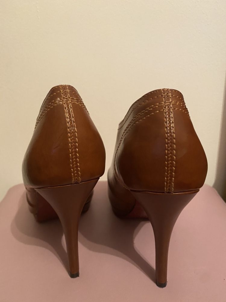 botine-dama Graceland,marimea 39,culoare maro-cognac