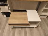 Masuta cafea, 90x50x63 cm, culoare alb - sonoma