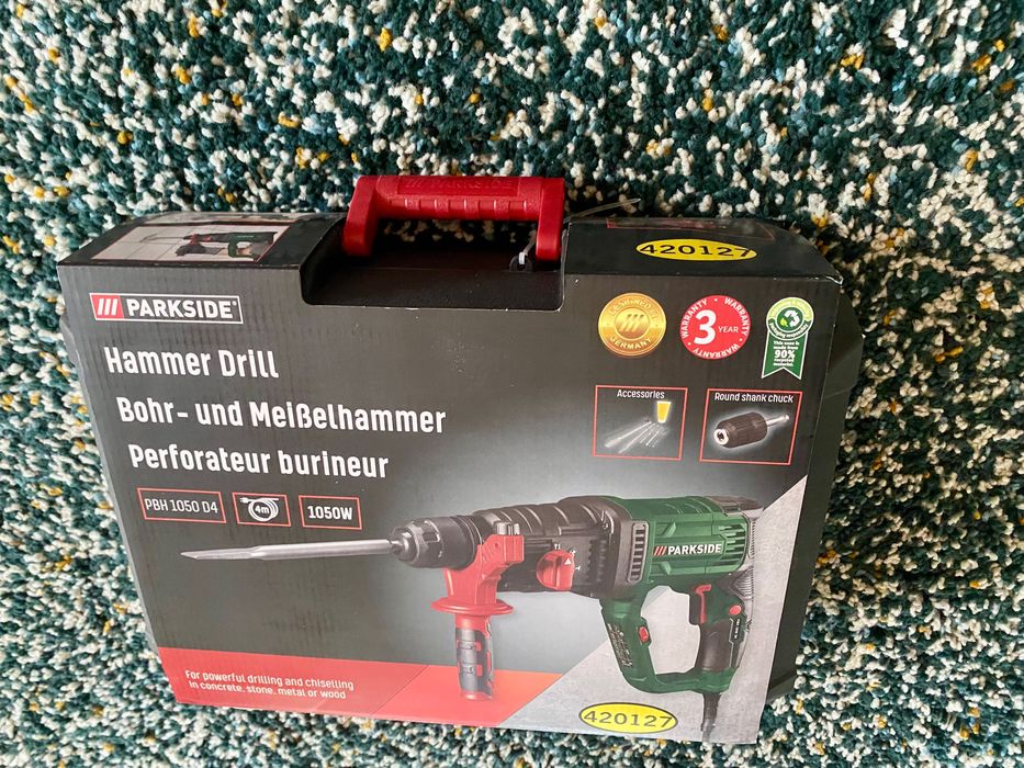 Bormașină, rotopercutor, hammer drill Parkside 1050W + mandrina