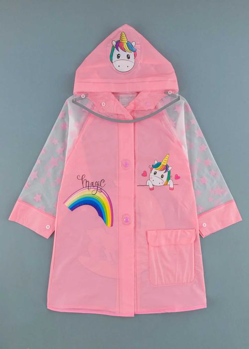 Детски дъждобран с анимационен герой, Розов Цвят