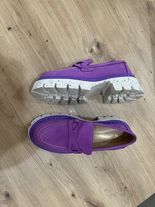 Естествен велур- мокасини Aquamarine