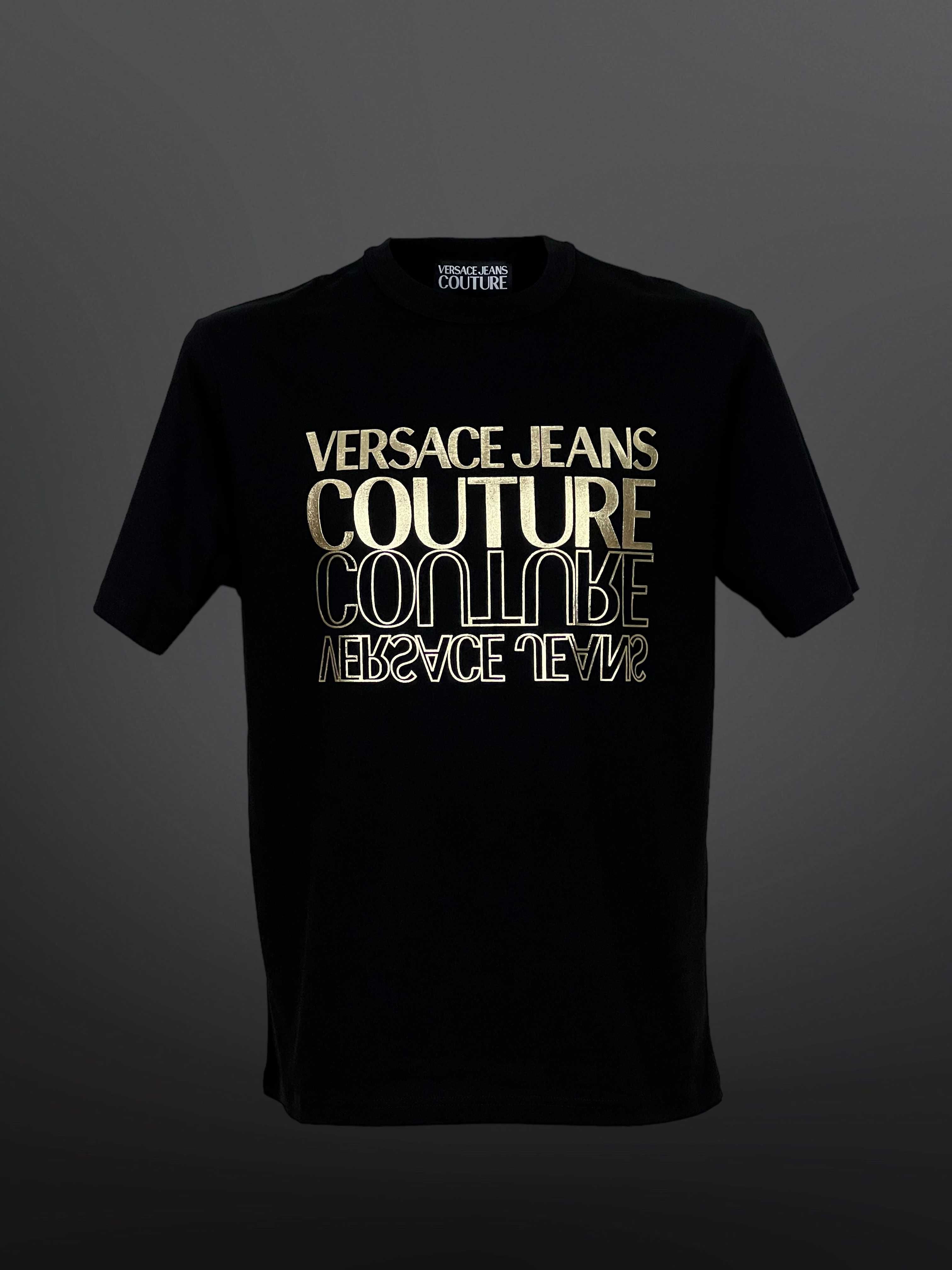 Versace Jeans Couture Бяла Тениска ЗЛАТНА Щампа - S M L XL XXL