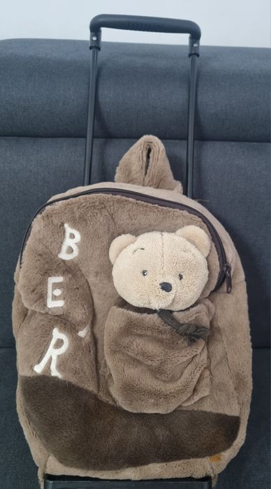 Ghiozdan troler din plus cu ursuleț