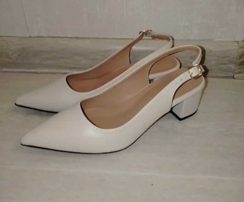 Sandale damă 38.5, piele ecologică, bej, noi