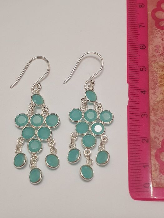 Cercei argint cu calcedonia